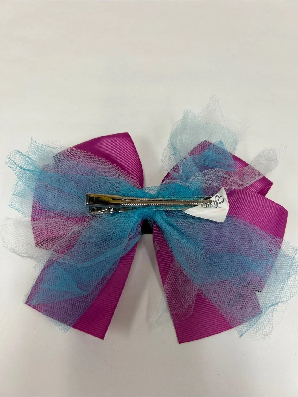 JoJo Siwa Bright Pink Grosgrain Bow Hair Clip with Puppy Charm